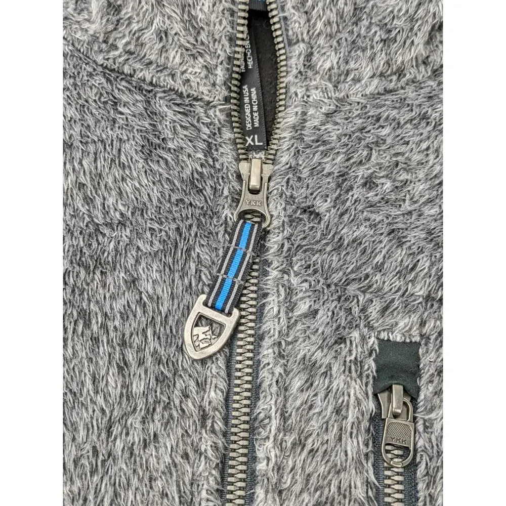 KUHL Alpenlux Ash Gray Black Fleece Full Zip 4348 Mock Neck Jacket Women's XL